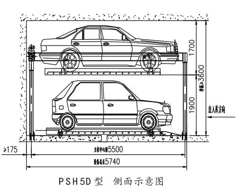 PSH5D型(xing)正(zheng)/側(cè)麵(mian)、頫(fu)視示(shi)意(yi)圖